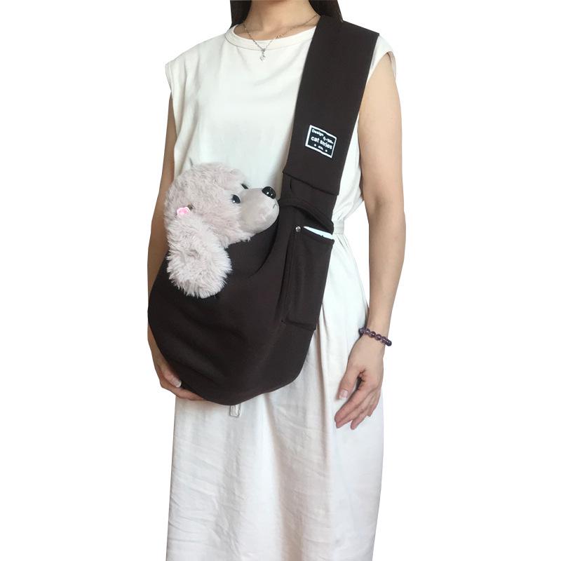 

Складная серая сумка-мессенджер для домашних животных - портативный и дышащий дорожный рюкзак для средних собак