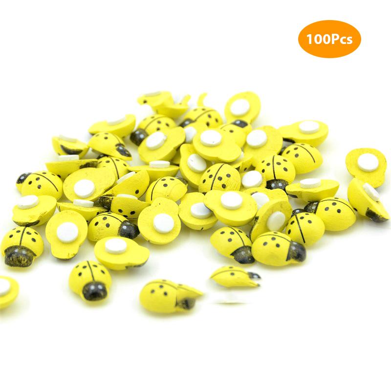 100Pcs Mini Holz Käfer Diy Handgemachte Handwerk Kühlschrank Wand Aufkleber Wohnkultur