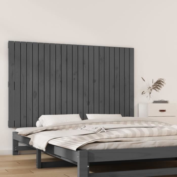 VidaXL Tête de lit murale Gris 147x3x90 cm Bois massif de pin 824895