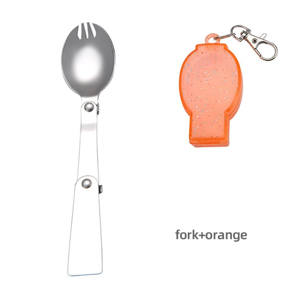 304 Stainless Steel Solding spoon Creative Tableware Outdoor Portable Three-Fold Spoon Fork Travel Folding Spoon Storage Box