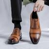 FashionGenuine Leather Shoes for Men Oxfords Lace Up Male Wedding Party Office Work Shoes Elegant Designer Brand Dress Shoes for Men