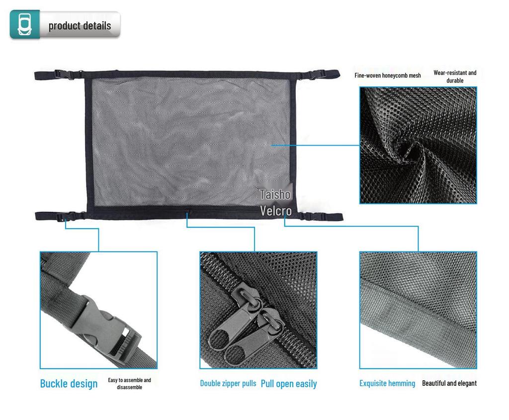 In-Stock Adjustable Hanging Car Ceiling Storage Net Bag