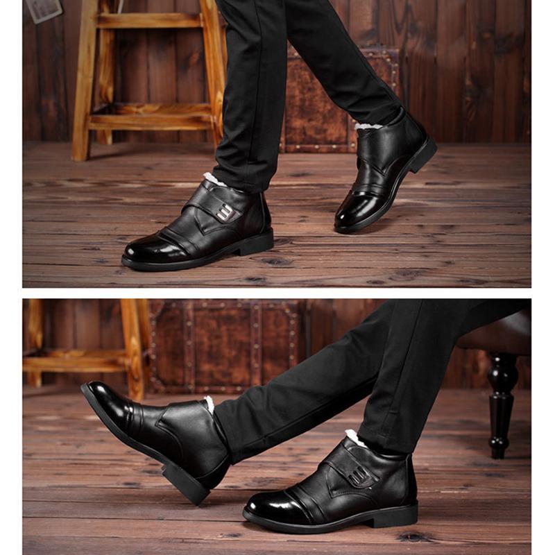 2024 Winter Shoes Men Chelsea Boots Fashion Brand Mens Ankle Boots Warm Plush Flat Non-slip Male Footwear Black Brown D207