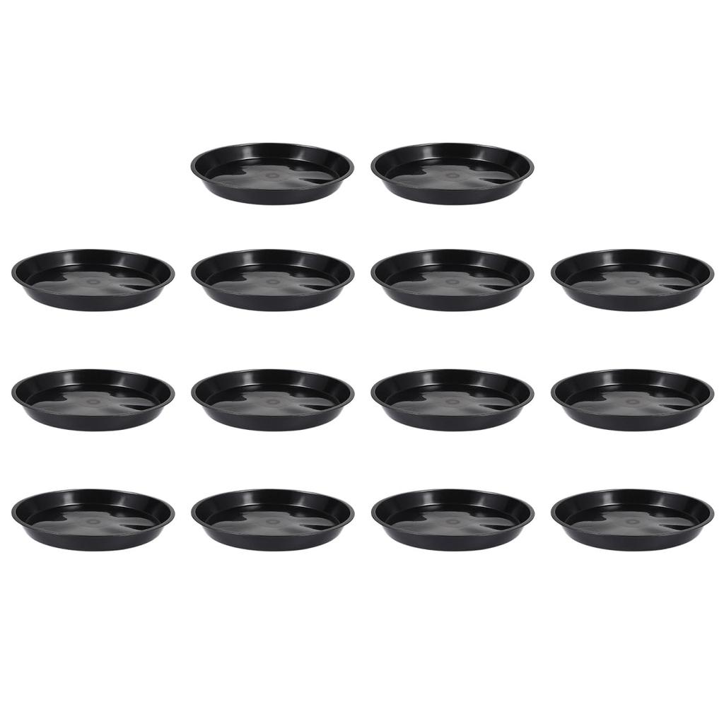OUNONA Pot Flower Pot Planter Plastic Outer Diameter Shallow Interior Pack of 10 Saucer, Saucer, Saucer, Tray, Plate, 30cm, Plate, Decoration, Black,