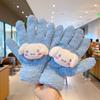 1Pair Kawaii Cute Kuromi Melody Cinnamoroll Kt Cat Gloves Cartoon Five Finger Gloves  Autumn Winter Warm Student Gloves