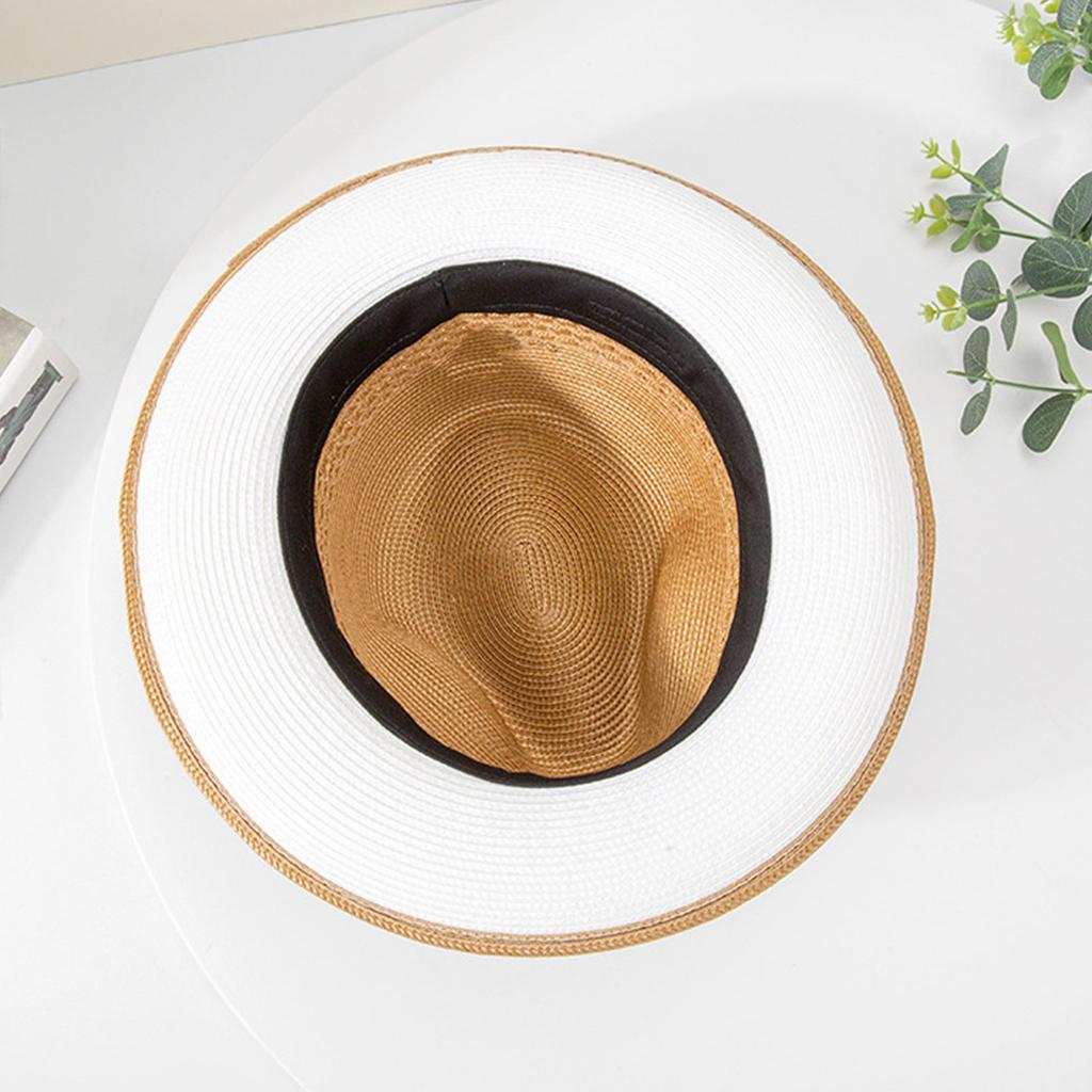 Elegant Raffia Panama Hat With Feather Detail Unisex Foldable Travel Accessory For Beach Party