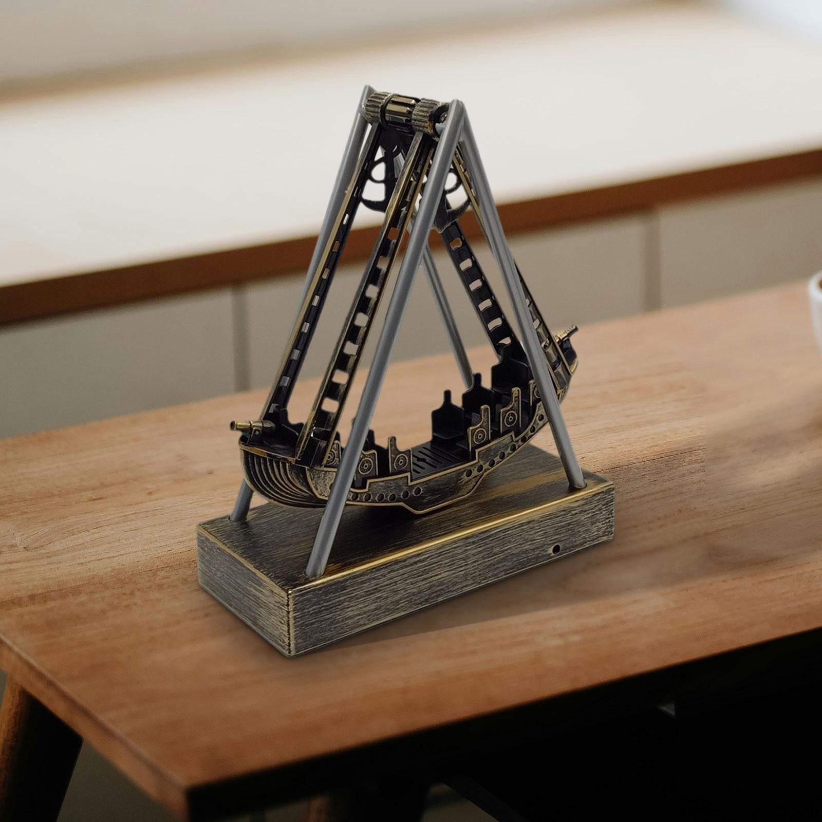 

Электронный качающийся пиратский корабль, вечный инструмент движения, винтажная художественная игрушка для офиса