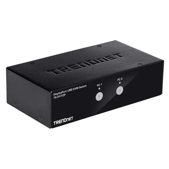 Comutator KVM - TRENDNET - TK-241DP - 2 Porturi - Interfață USB - Culoare Negru