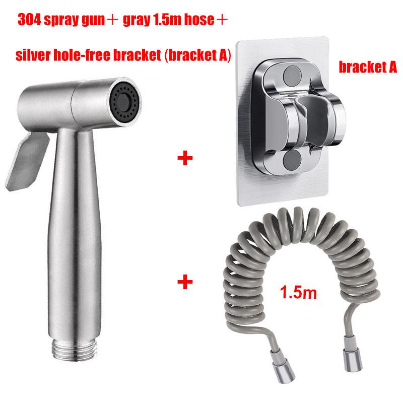 Portable Bidet Toilet Sprayer Stainless Steel Hand Held Spray Toilet Shower Wc Dual Control Angle Valve Bathroom Accessories