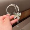 Pearl Flower Horsetail Buckle Tassel Hanfu Headwear Elegant Flower Ponytail Holder  Lady