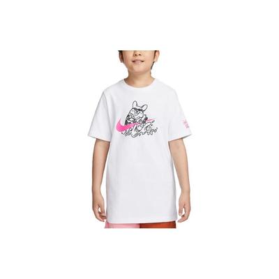 Camiseta de Manga Corta con Estampado de Logotipo de Animales para Niños Tops para Niños Blanco FV1132-100