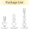 3Pcs Glass Candle Stick Holder Crystal Flower Vase Home Decoration for Table Centerpiece Wedding Party Christmas Decorations