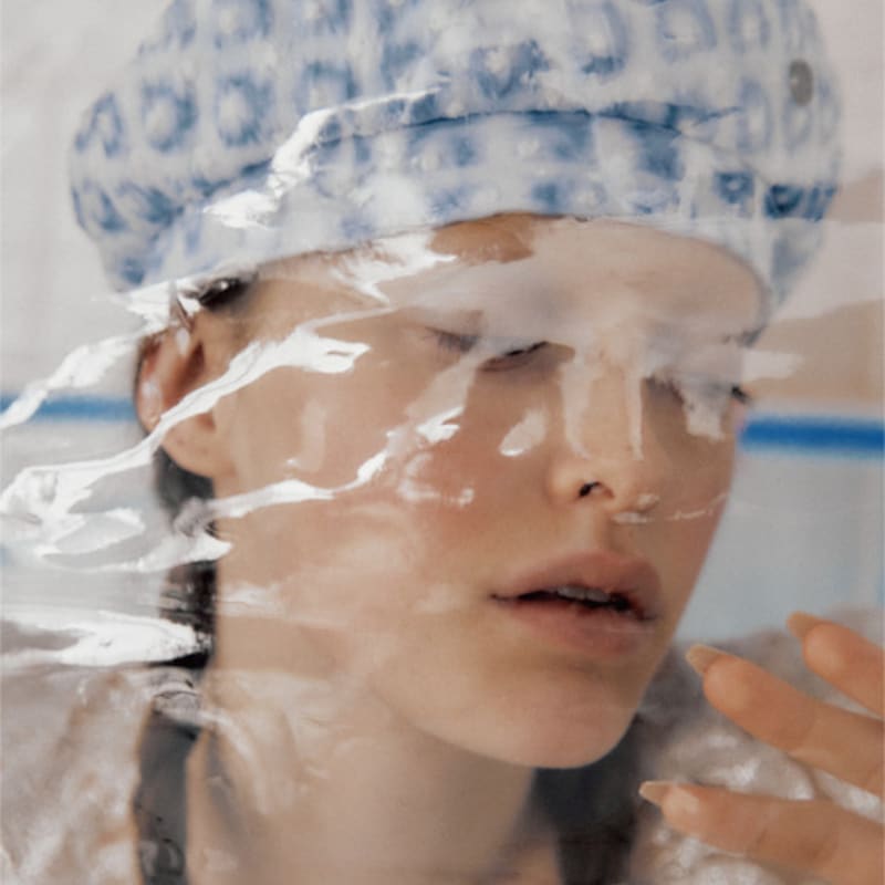 poesiedame WATERY ROOM BERET IN LIGHT BLUE