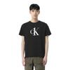 Calvin Klein Ck Casual Rundhals-T-Shirt mit Buchstabenaufdruck, einfarbig, Kurzarm, Herren, Schwarz, KM0KM00646-BEH