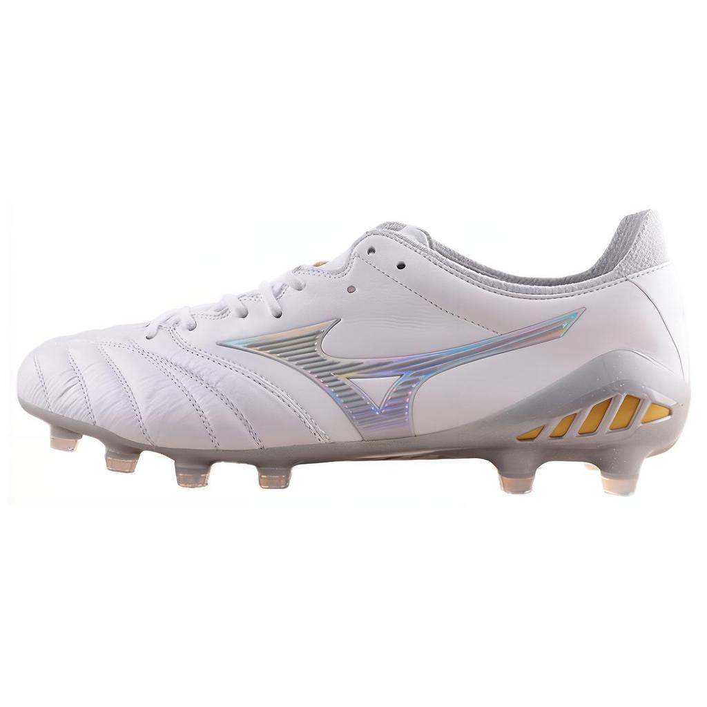 Mizuno Morelia Neo Comfortable Versatile FG (Rubber Long Studs) Slip-Resistant Durable Lightweight Soccer Shoes Men sneaker White Silver P1GA238004