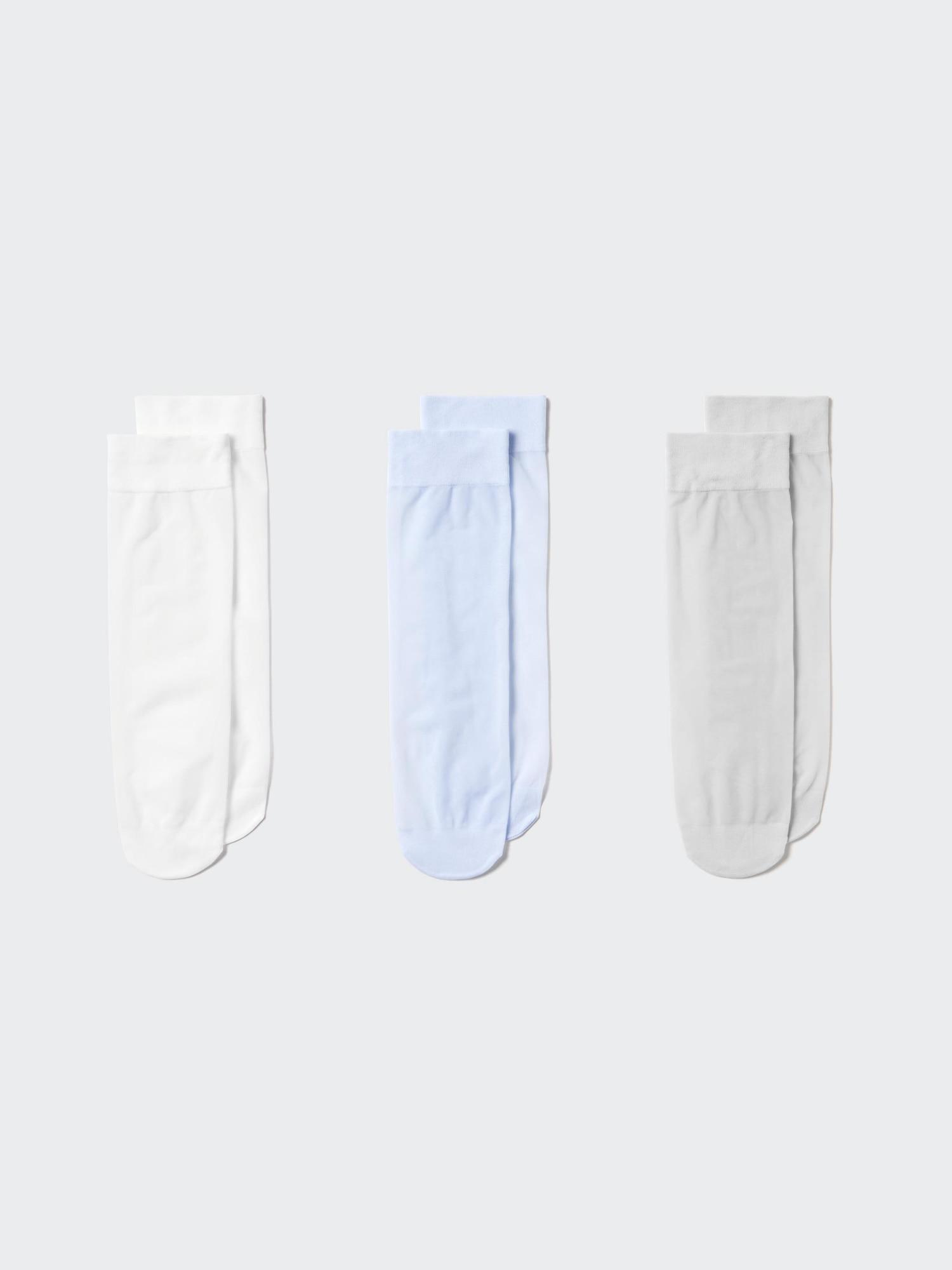 Uniqlo Япония Прозрачные носки Набор из 3 пар 01 OFF WHITE/ONE SIZE