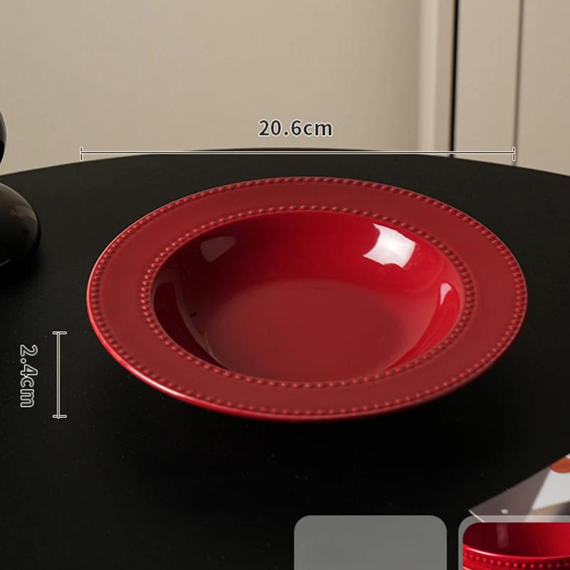 Leichter Luxus Hochzeit Keramikteller Hochwertige Vollfarbige Relief Speiseteller Haushalt Täglich Party Kuchen Dessert und Snackteller