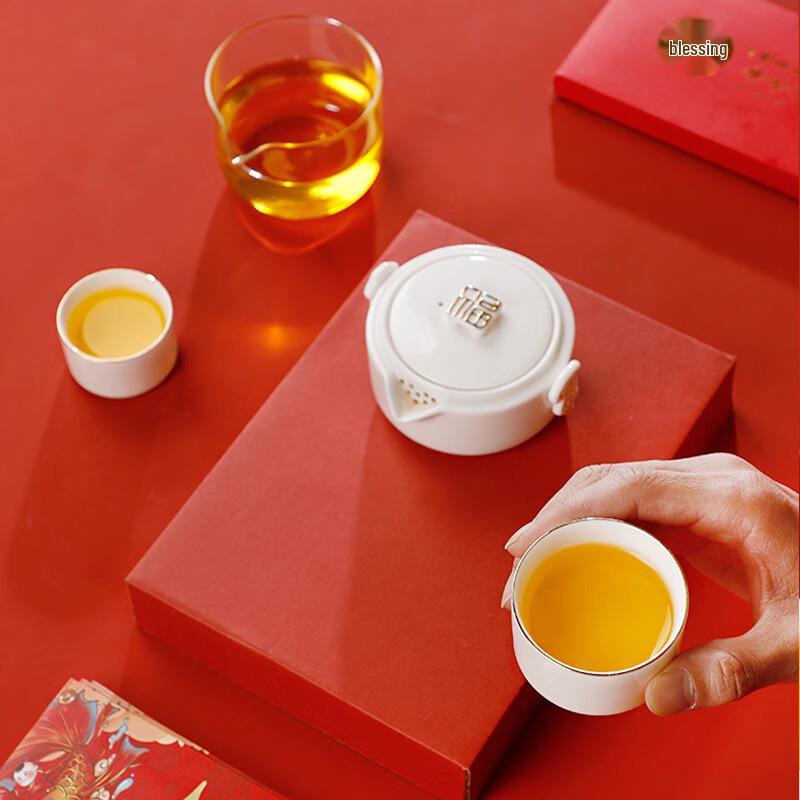 Chinese New Year Blessing Ceramic Tea Gift Set