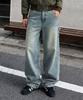 Neseupaseutyudio Raw Carpenter Balloon Wide Washed Denim Pants 4 Colors [Nspd_2018] (B Type)