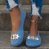 Fashion 2025 Ladies Shoes Mesh Breathable Women's Flats Shoes Casual Slip-on Ballet Flats Metal Flowers Round Toe Loafers Women Zapatos