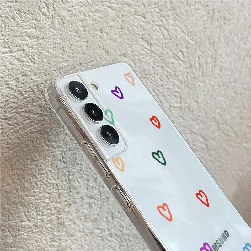 Love Heart Clear Case For Samsung Galaxy S22 S20 FE S21 S10 S9 Plus Note 20 Ultra 10 Lite Soft Phone Shell