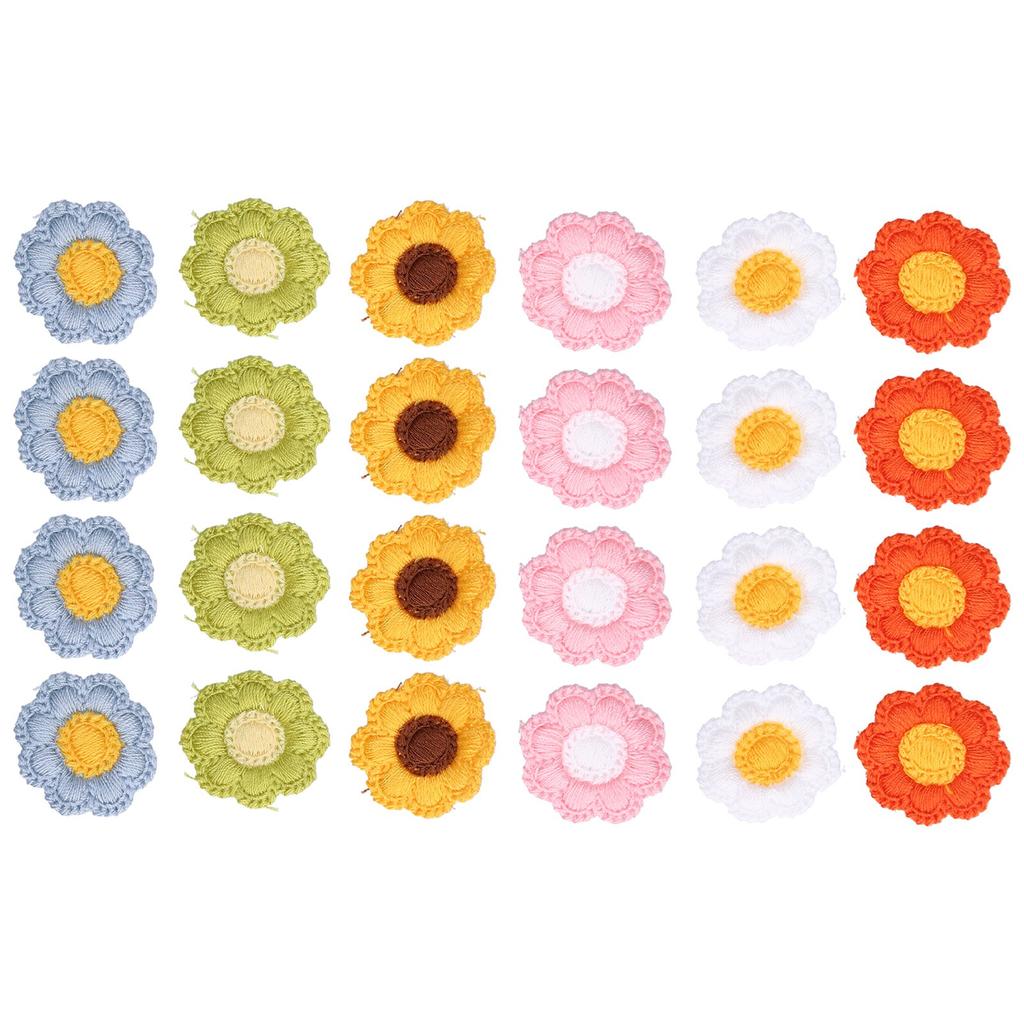 24pcs Dog Hair Bows Cute Mix Colors Grooming Pet Flower Topknot with Rubber Band for Cat