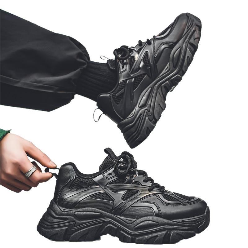 Spring and autumn new men's shoes mesh casual sports heightening couples do not match white non-slip white shoes sports dad shoes