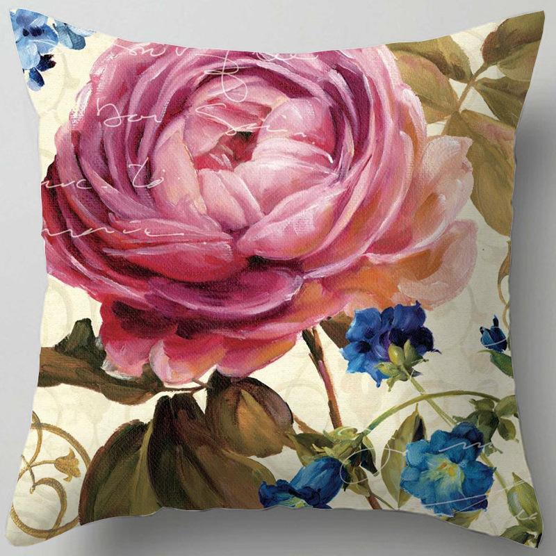 Home Decor Floral Patterns: Cherish Every Moment Pillow Covers Pattern Cushion Cover Suitable for Sofa Bedroom Car Pillow Cover