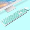 T-WOLF TF770 2.4G Wireless Keyboard Mouse Combo  Punk Round Keycap Comfortable   Typing Wide Compatibility Pink