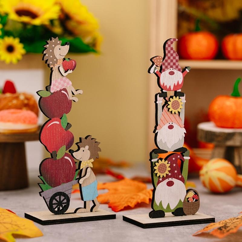 Wood Autumn Signs for Thanksgiving Mantelpiece Embellishments for Autumn Home Garden Decors