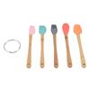 5Pcs Baking Tool Set Brush Spatula Cutter Spoon Scraper Nontoxic Durable Waterproof Bamboo Handle Kitchen Tool Set
