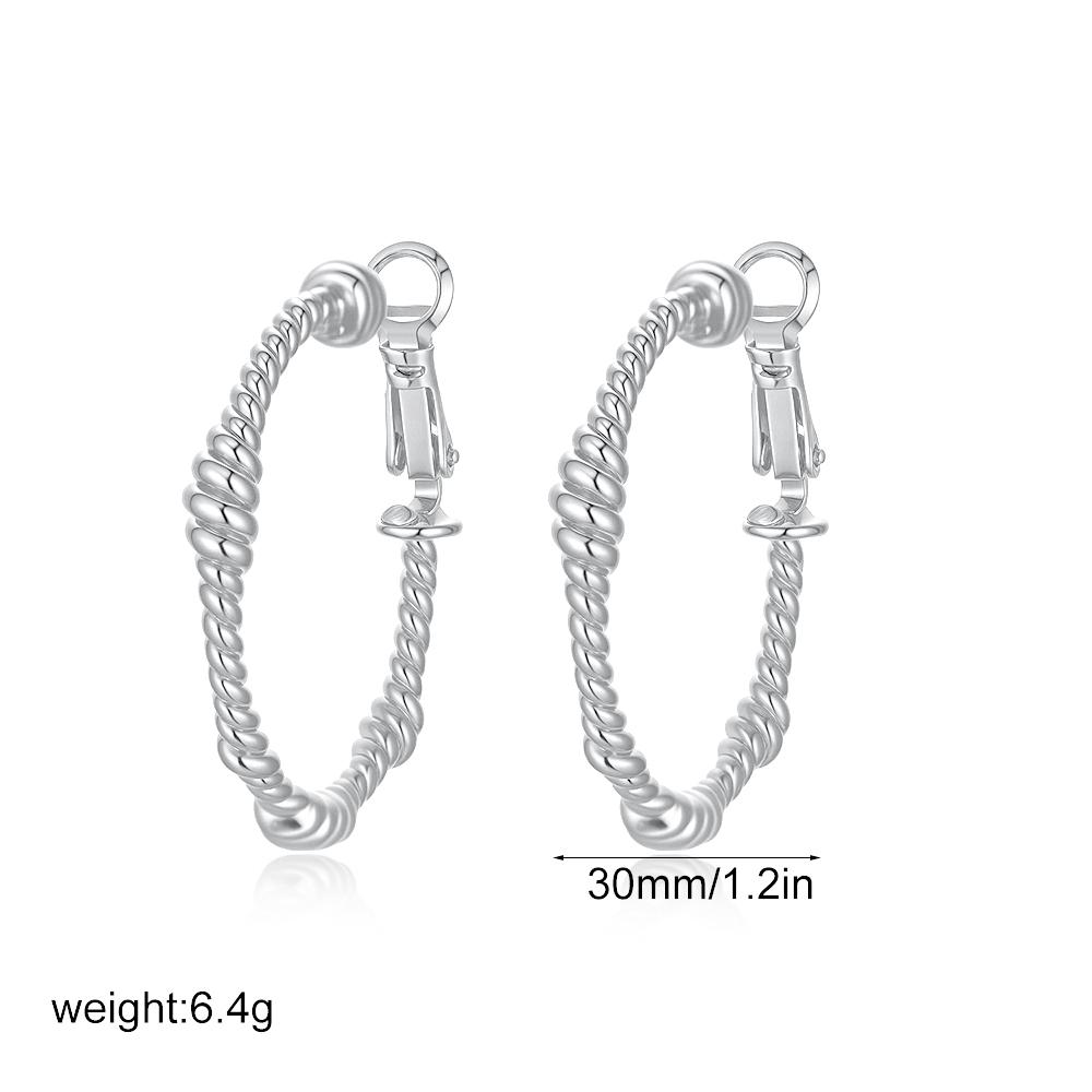 

Oversize Twisted Circle Round Women e Hoop Earrings Stainless Steel Distort Huggie Ear Buckle Minimalist Unique Zircon Bijoux