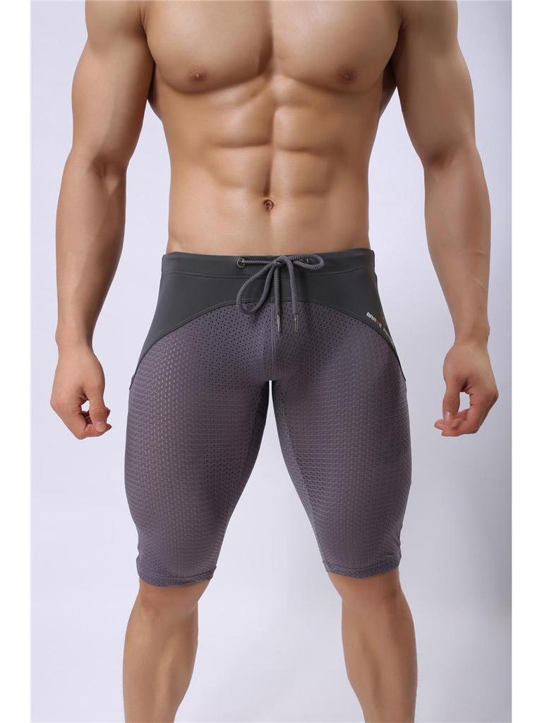 BRAVE PERSON Men's Mid-Length Sports Swim Trunks