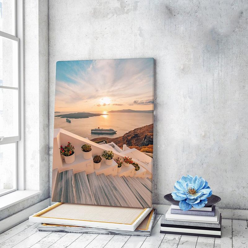 

Санторини, Греция, настенное искусство, пейзаж, холст, картина, Средиземное море, фотографии, HD печать, украшение для гостиной, дома, фотопостер 30x40cm No Framed