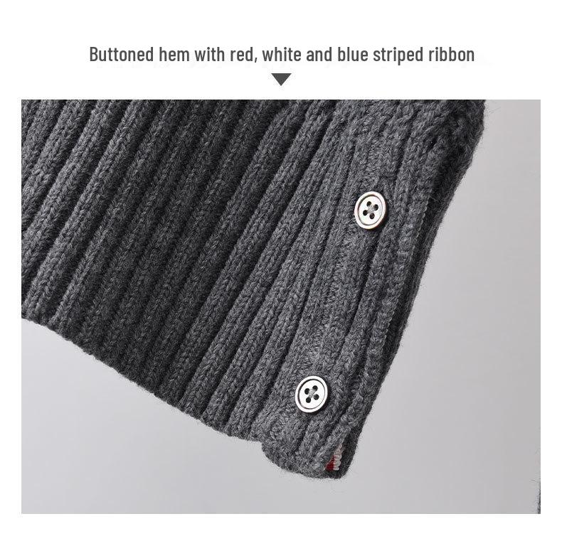 TB Browin Unisex V-Ausschnitt Wollpullover - Koreanischer Stil Lässige Strickware