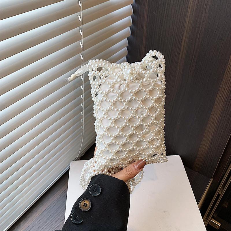 Ielgy Exquisite Fashion Beaded Bag Fashionable Mobile Phone Bag High-End Trendy Classy Messenger Bag