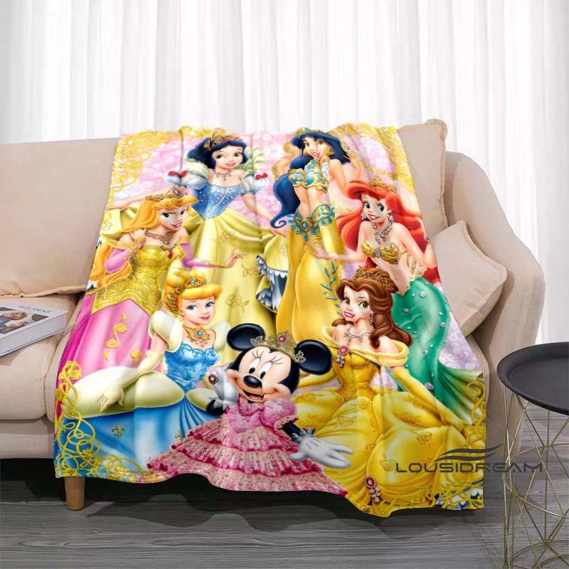 2026 Neue Disney Prinzessin Bedruckte Decke, Cartoon Flanell, Flauschige und Weiche Decke für Erwachsene und Kinder, Plüsch Sofa Bett, Auto