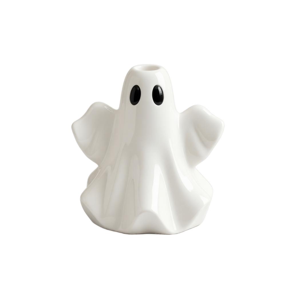 Ceramic Ghost Vase Halloween Decorative Figurine Hollow Design Tabletop Accent Home Ornament