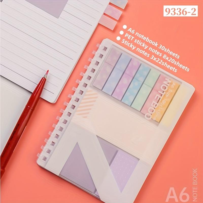Pink Sticky Note Notebook Writable Relocatable Adhesive Labels Index Stickers Colorful Pages for Office and Home Organization