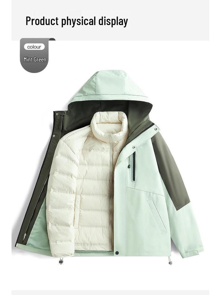Camel HJCAMEL Women's 3-in-1 Autumn/Winter Windproof Waterproof Down Jacket
