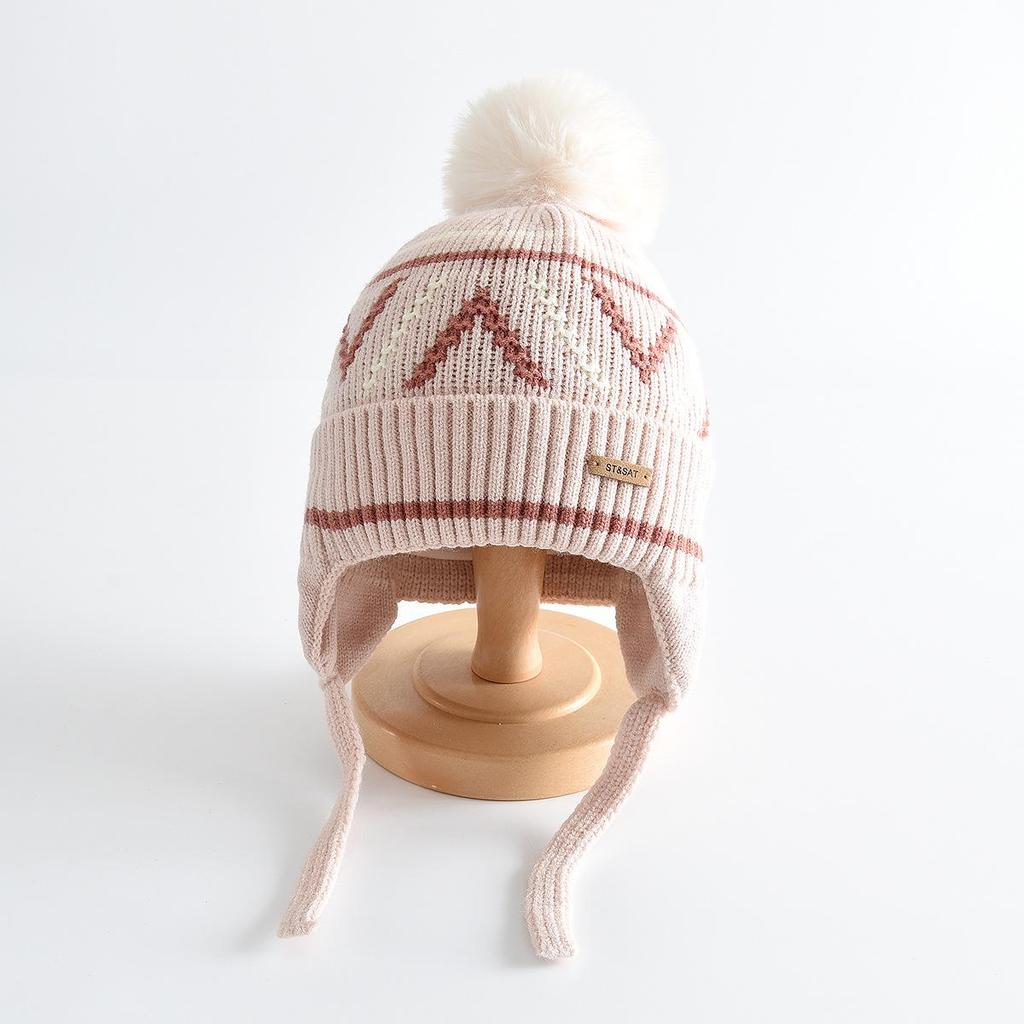 Stilvolle Retro-Strickwollmütze für Kinder für Herbst und Winter - Warm, Vielseitig, Winddicht und Ohrenschützend. Geeignet für Jungen und Mädchen.