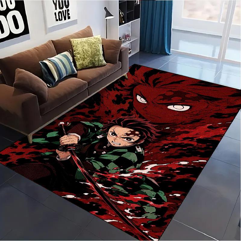 Demon Slayer Character Carpet Rug for Living Room Bedroom Home Sofa Decoration,Kids play Non-slip Floor Mat