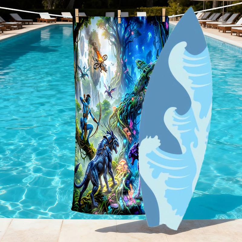 Avatar Print Beach Towel Design, Soft, Lightweight. for Home Bathroom, Spa, Pool, Yoga, Surfing, Camping, Gift for Family, Friend