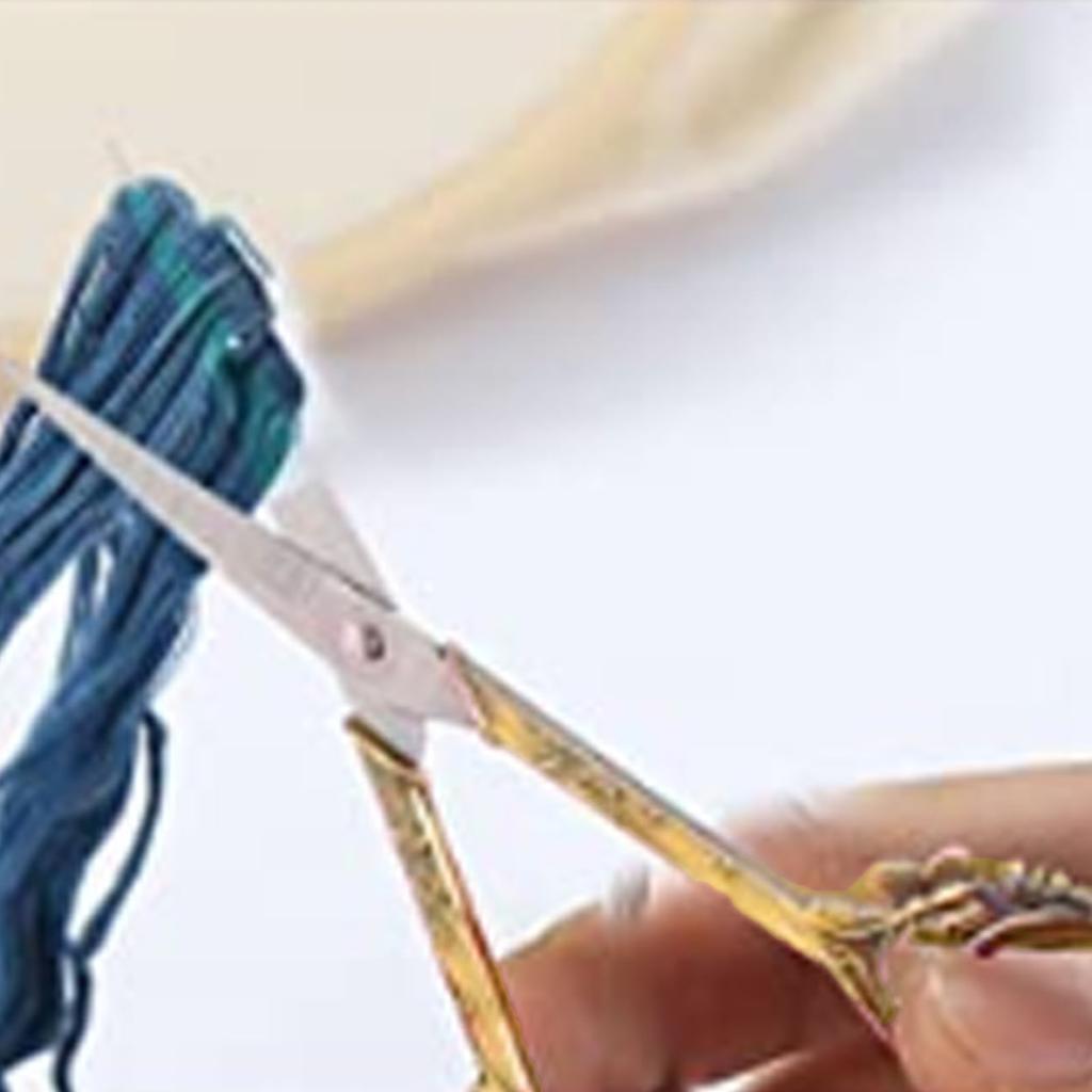 Vintage Scissors Stainless Steel Carved Handle Effort Saving Multifunction Craft Scissors for Embroidery Craft Art