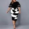 2024 Plus Size Women's Batwing Sleeve Bodycon Dress