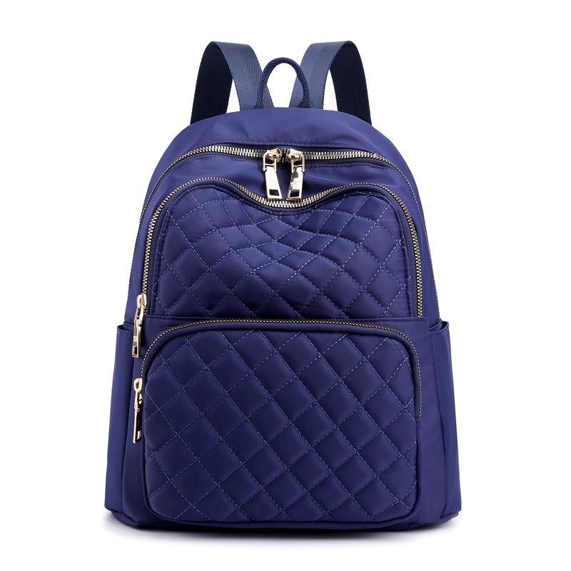2025 New Fashion Nylon Rhombus Backpack Women's Outdoor Leisure Bag Travel Bag Carry-on Items Backpack