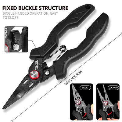 Stainless Steel Luya Pliers Multi-Functional Fish Control Device Anti-Rust Teflon Coating Small Mouth Fishing Pliers Cutting Lin