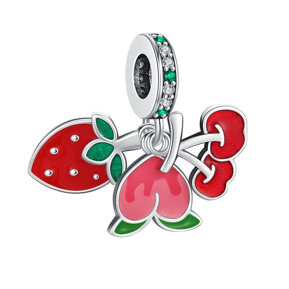 Encanto de Moda de Plata de Ley S925 Compatible con Pulsera Original DIY Para Mujeres Joyería Torre Colgante de Flor Fina Regalos de Cumpleaños