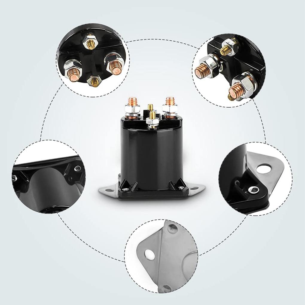 Winch Solenoid Control Relay Electric Valve Copper Rustproof Multipurpose No Burrs Car Supplies Solidness Upgraded Fittings