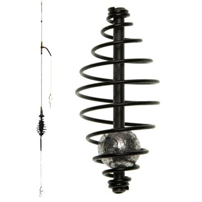 Carp Fishing Feeder with Sinker Spring Coil Inline Method Feeder Bait Thrower Carp Bait Holder Cage Basket Fishing Accessories